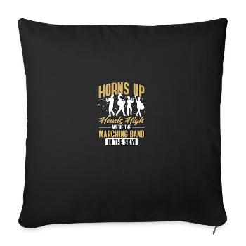 Horns Up Heads High Marching Band In The Sky - Sofa pillowcase 17,3'' x 17,3'' (45 x 45 cm) - black - Front