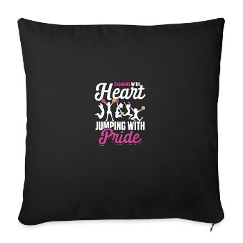 Cheering With Heart Jumping With Pride - Sofa pillowcase 17,3'' x 17,3'' (45 x 45 cm) - black - Front