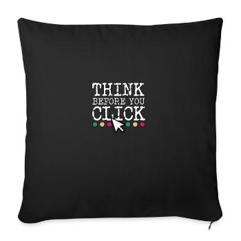 Réfléchissez avant de cliquer sur Cybersécurité - Housse de coussin décorative 45 x 45 cm - noir - Devant