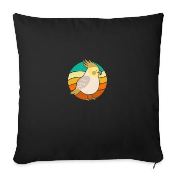 Cockatoo cockatoo for ornithologists - Sofa pillowcase 17,3'' x 17,3'' (45 x 45 cm) - black - Front