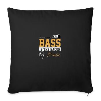 La basse est le bacon de la musique Guitariste basse Basse - Housse de coussin décorative 45 x 45 cm - noir - Devant