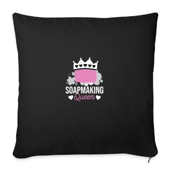 Soap Making Queen Seifenherstellung Seifenmachen - Sofa pillowcase 17,3'' x 17,3'' (45 x 45 cm) - black - Front