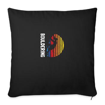 Bloc Bloc Escalade de montagne vintage - Housse de coussin décorative 45 x 45 cm - noir - Devant