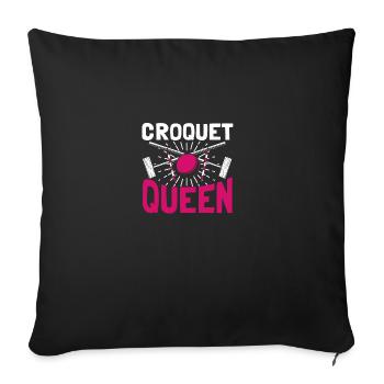 Croquet Queen For Croqueting Women Girls - Sofa pillowcase 17,3'' x 17,3'' (45 x 45 cm) - black - Front