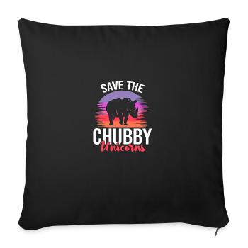 Save The Chubby Unicorns Rhinoceros Rino Men - Housse de coussin décorative 45 x 45 cm - noir - Devant