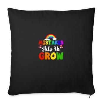 Les erreurs nous aident à grandir pour les éducateurs enseignants - Housse de coussin décorative 45 x 45 cm - noir - Devant