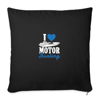 I Love Motor Boating for Boating Captains - Sofa pillowcase 17,3'' x 17,3'' (45 x 45 cm) - black - Front