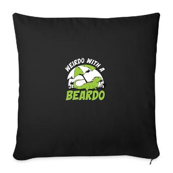 Weirdo With A Beardo Lizard Gecko Pet - Sofa pillowcase 17,3'' x 17,3'' (45 x 45 cm) - black - Front