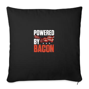 Propulsé par Bacon pour les amateurs de bacon - Housse de coussin décorative 45 x 45 cm - noir - Devant