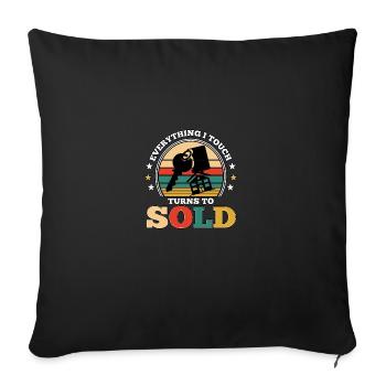 Tout ce que je touche se transforme en vendu pour - Housse de coussin décorative 45 x 45 cm - noir - Devant