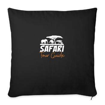 Guide touristique de safari Guide touristique Zoo d’Afrique - Housse de coussin décorative 45 x 45 cm - noir - Devant