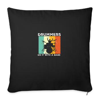Les batteurs le font avec un bang pour les batteurs - Housse de coussin décorative 45 x 45 cm - noir - Devant