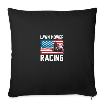 Lawn Mower Racing USA Rasenmäher Rasenmäherrennen - Sofa pillowcase 17,3'' x 17,3'' (45 x 45 cm) - black - Front