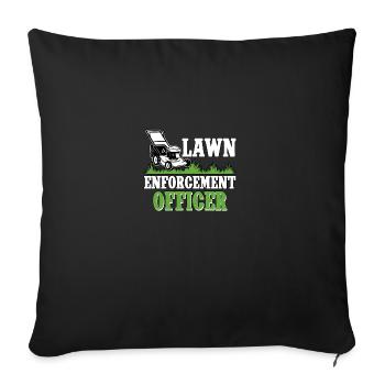 Lawn Enforcement Officer Lawn Mower - Sofa pillowcase 17,3'' x 17,3'' (45 x 45 cm) - black - Front