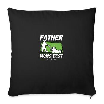 La meilleure tondeuse à gazon de Father Mow Course de tondeuses à gazon - Housse de coussin décorative 45 x 45 cm - noir - Devant