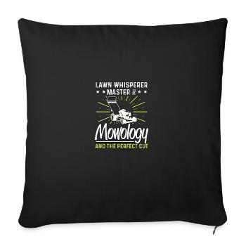 Lawn Whisperer Master Of Mowology Lawn Mower - Sofa pillowcase 17,3'' x 17,3'' (45 x 45 cm) - black - Front