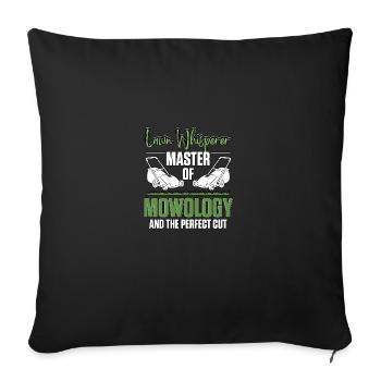 Lawn Whisperer Master Of Mowology Lawn Mower - Sofa pillowcase 17,3'' x 17,3'' (45 x 45 cm) - black - Front