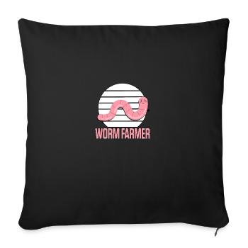 Worm Farmer Vermiculture Worm Farming - Sofa pillowcase 17,3'' x 17,3'' (45 x 45 cm) - black - Front