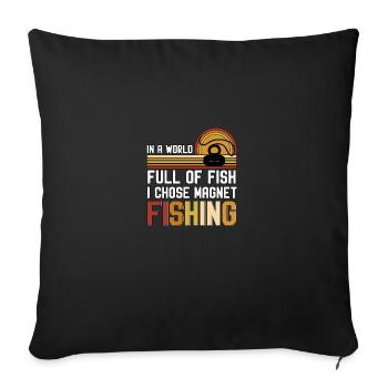 World Full O Fish Magnet Fishing Magnets - Sofa pillowcase 17,3'' x 17,3'' (45 x 45 cm) - black - Front