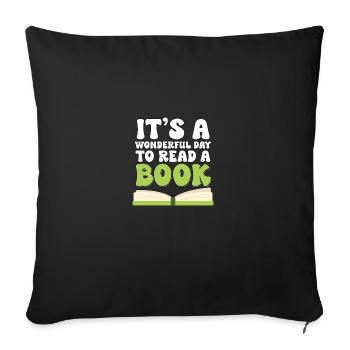C’est une journée merveilleuse pour lire un livre Lesen - Housse de coussin décorative 45 x 45 cm - noir - Devant