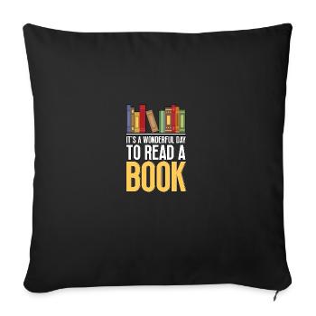 C’est une journée merveilleuse pour lire un livre Lesen - Housse de coussin décorative 45 x 45 cm - noir - Devant