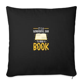 C’est une journée merveilleuse pour lire un livre Lesen - Housse de coussin décorative 45 x 45 cm - noir - Devant