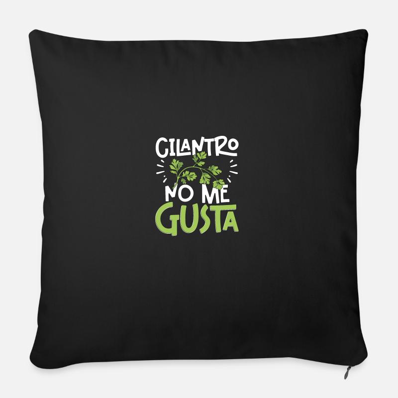 Coriandre no me gusta aversion pour la coriandre - Housse de coussin décorative 45 x 45 cm - noir