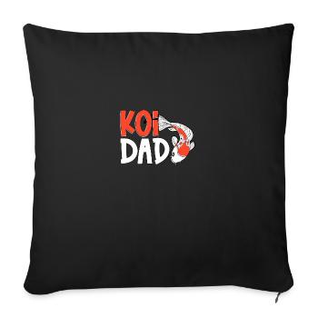Koi Dad Carpe Koï Japonaise Pour L’étang Koi - Housse de coussin décorative 45 x 45 cm - noir - Devant