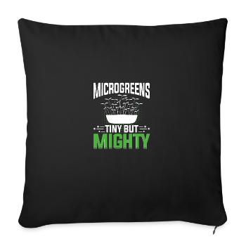 Microgreens Microgreen de jardinage minuscule mais puissant - Housse de coussin décorative 45 x 45 cm - noir - Devant