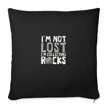 Je ne suis pas perdu, je collectionne la géologie des roches pour - Housse de coussin décorative 45 x 45 cm - noir - Devant