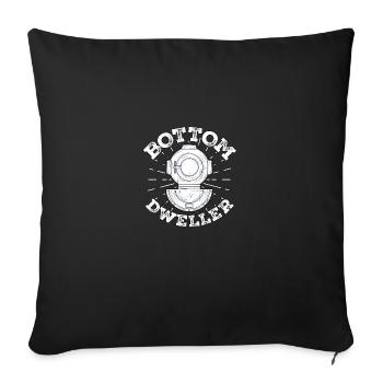 Bottom Dweller Plongeur professionnel Plongée profonde - Housse de coussin décorative 45 x 45 cm - noir - Devant