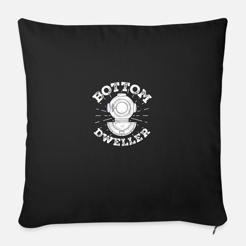 Bottom Dweller Plongeur professionnel Plongée profonde - Housse de coussin décorative 45 x 45 cm - noir