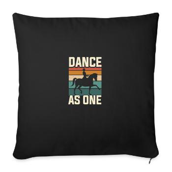 Danser comme un seul cheval Dressage - Housse de coussin décorative 45 x 45 cm - noir - Devant