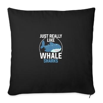 Juste vraiment comme les requins-baleines Requin-baleine pour les plongeurs - Housse de coussin décorative 45 x 45 cm - noir - Devant