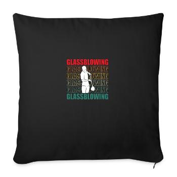 Glass blowing glass processing for glassblowers - Sofa pillowcase 17,3'' x 17,3'' (45 x 45 cm) - black - Front
