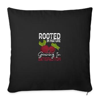 Organic Rooted In Nature Growing In Satisfaction - Sofa pillowcase 17,3'' x 17,3'' (45 x 45 cm) - black - Front