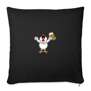Nutztiere trinken Bier Kuhschwein Huhn und Bier - Sofakissenbezug 45 x 45 cm - Schwarz - Vorne