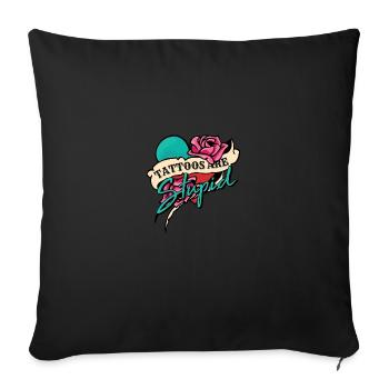 Les tatouages tribaux d'artiste d'encre de tatouage sont stupides - Housse de coussin décorative 45 x 45 cm - noir - Devant