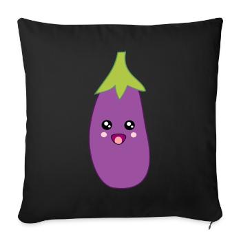 Aubergine Légume Costume Carnaval Carnaval - Housse de coussin décorative 45 x 45 cm - noir - Devant