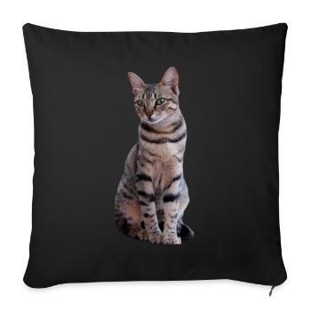 chat chats chaton doux cadeau de Noël - Housse de coussin décorative 45 x 45 cm - noir - Devant