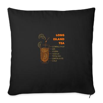 Long Iceland Ice Tea Cocktail Cadeau - Housse de coussin décorative 45 x 45 cm - noir - Devant