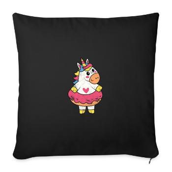 UNICORN UNICORN RAINBOW DANCING DISCO MOTIFS - Sofa pillowcase 17,3'' x 17,3'' (45 x 45 cm) - black - Front