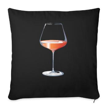 Glas Rosé - Sofakissenbezug 45 x 45 cm - Schwarz - Vorne