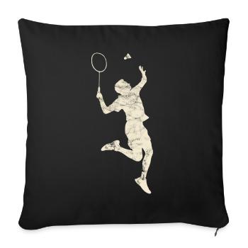 Badminton - Sports de balle - Badminton - Housse de coussin décorative 45 x 45 cm - noir - Devant