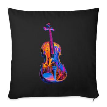 Violon - Housse de coussin décorative 45 x 45 cm - noir - Devant