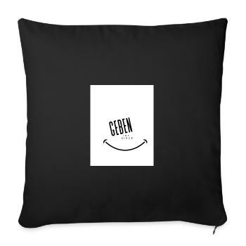Geben ist Glueck Black and White - Sofakissenbezug 45 x 45 cm - Schwarz - Vorne