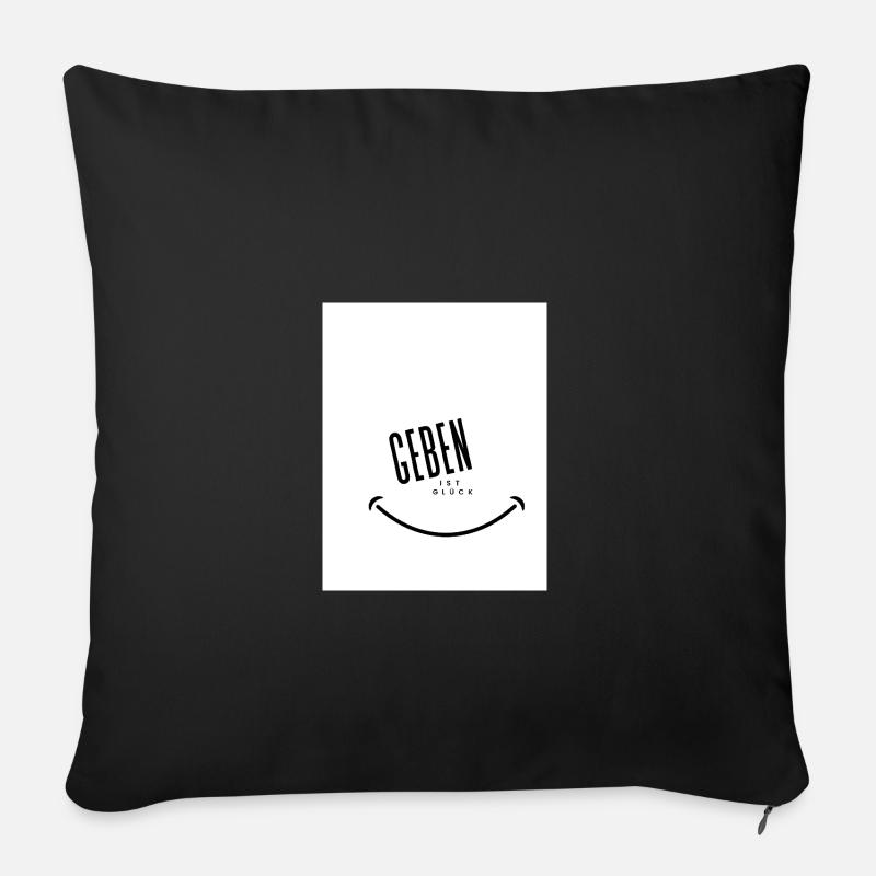 Geben ist Glueck Black and White - Sofakissenbezug 45 x 45 cm - Schwarz