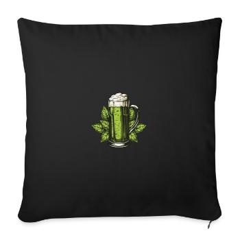 Bierglas Hopfen - Sofakissenbezug 45 x 45 cm - Schwarz - Vorne