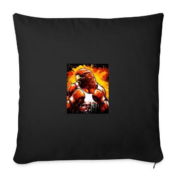Adler Tier Boxer Boxen - Sofakissenbezug 45 x 45 cm - Schwarz - Vorne