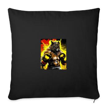 Wolf Boxer Boxen - Sofakissenbezug 45 x 45 cm - Schwarz - Vorne